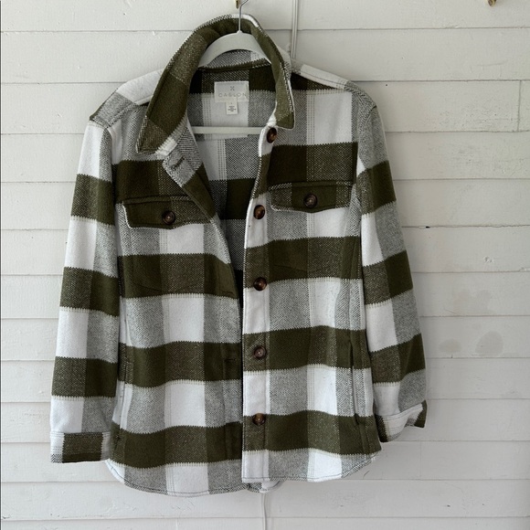 Caslon Jackets & Blazers - Caslon green plaid shacket size L